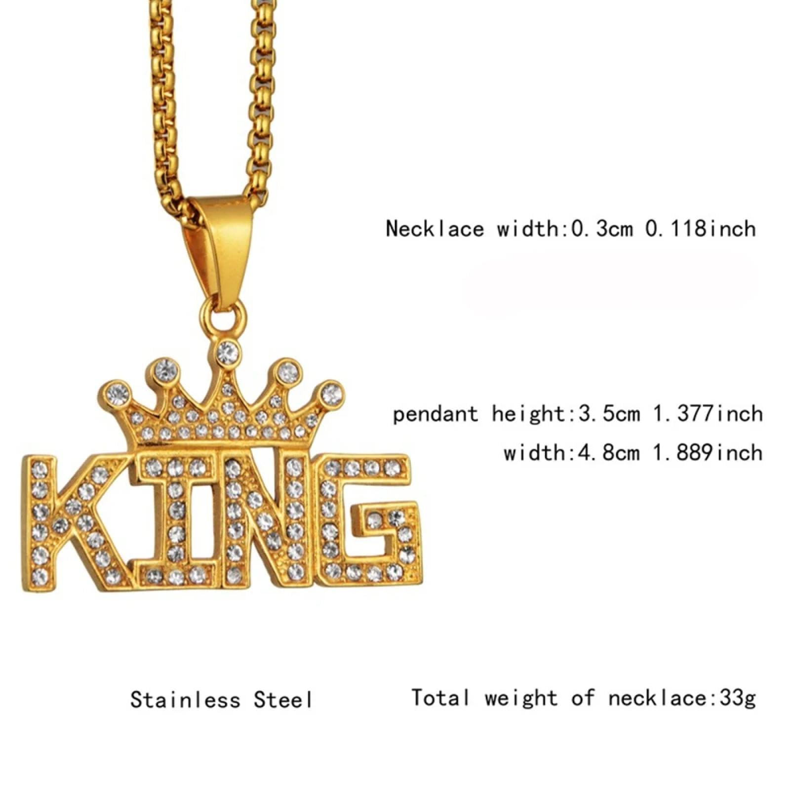 SiVaji Necklace Halskette Ketten Schmuck Herren Frauen Anhänger Necklacehip Hop Krone Buchstaben König Anhänger Halsketten Männer Frauen