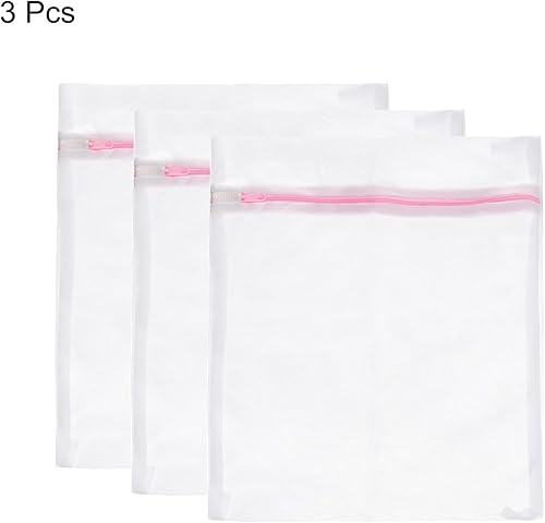 Miniatura 3 de uxcell Bolsas de malla para lavandería, 3 unidades, 23.6 x 23.6 pulgadas, bolsa de malla fina para almacenamiento de viaje, bolsa organizadora con