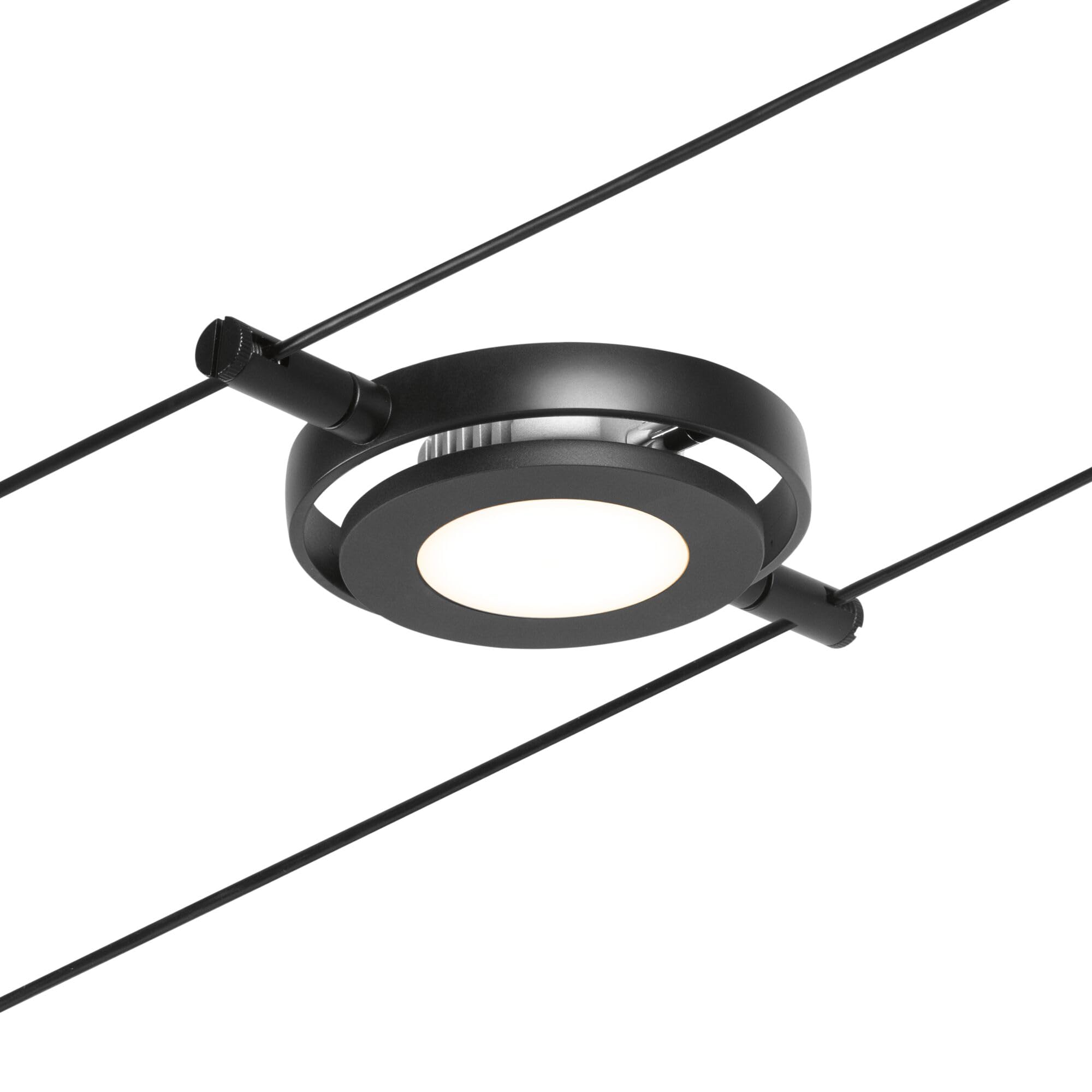 Paulmann 94418 CorDuo Juego de sistema de cable LED RoundMac DC incl. 5x4,5 vatios extensible Negro mate, cromado Cable metálico 3000 K