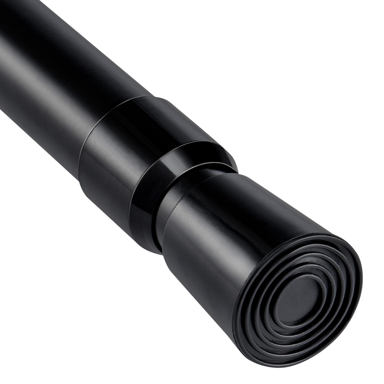 EVERGOODS Curtain Poles, 103-190cm Net Curtain Rod, Extendable Shower Curtain Pole, No Drill Adjustable Tension Rod Telescopic Tension Pole Shower Rail Curtain Pole (Black, 110-200cm)