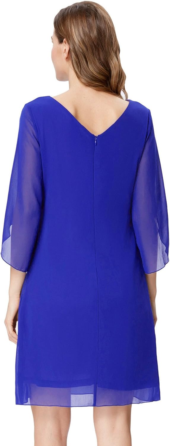 GRACE KARIN Women's Chiffon Cocktail Dresses 2023 Wedding Guest Party Dress XX-Large Blue