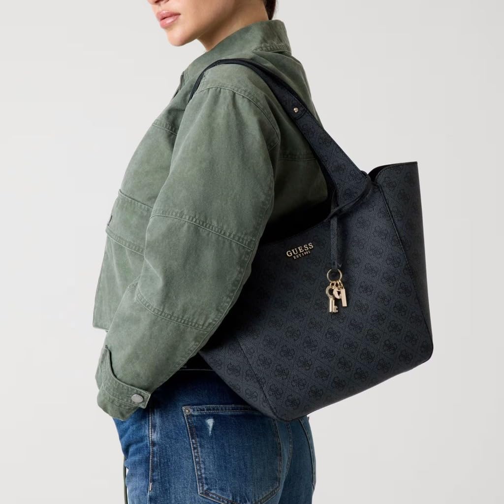 GUESS Calista 2 in 1 Tote Coal Logo