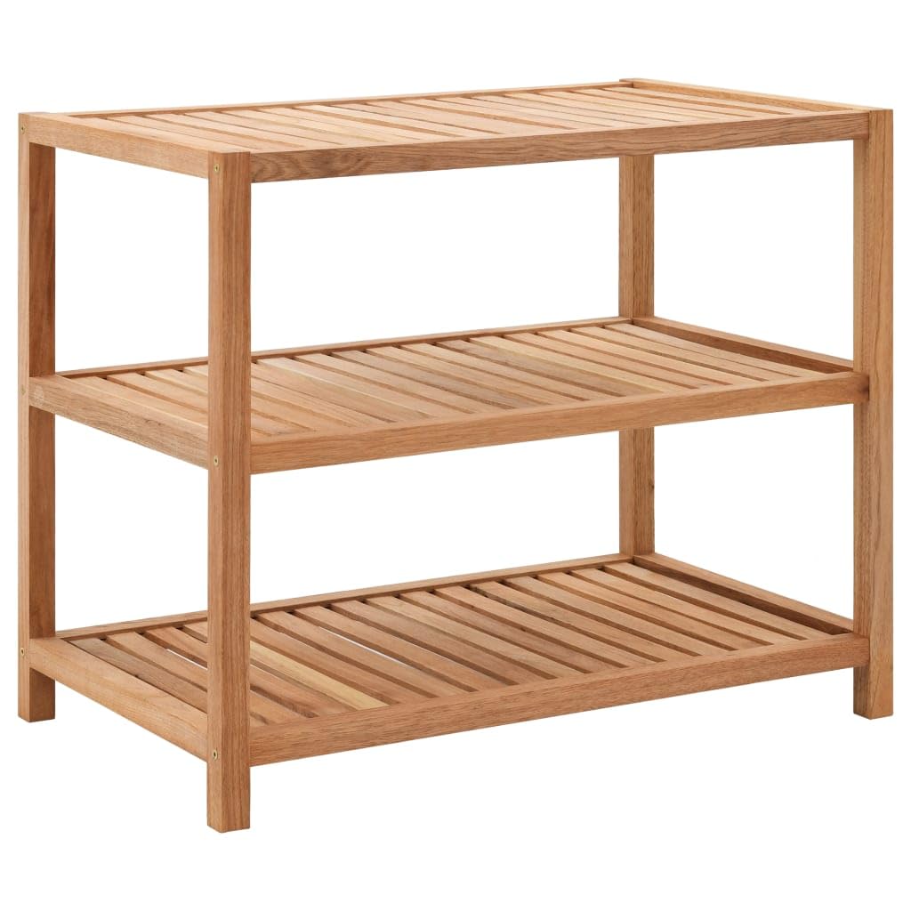 Generic Półka łazienkowa z Litego Drewna Orzechowego, 3-poziomowy regał do Przechowywania z Listwami, Bardzo Solidny i Trwały, łatwy montaż, 65x40x55 Cm, Artykuły łazienkowe, na