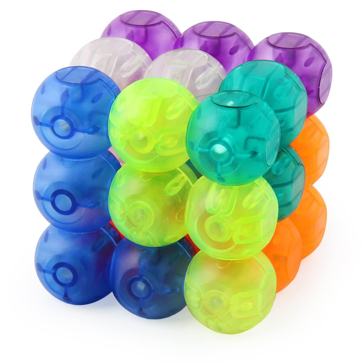 Magic Ball Magnetic 7 Style Pattern DIY 3D Puzzle Stickerless Smooth Play 3x3x3 Speed Cube Speedy Stress Buster Brainstorming Puzzle for Kids & Adults