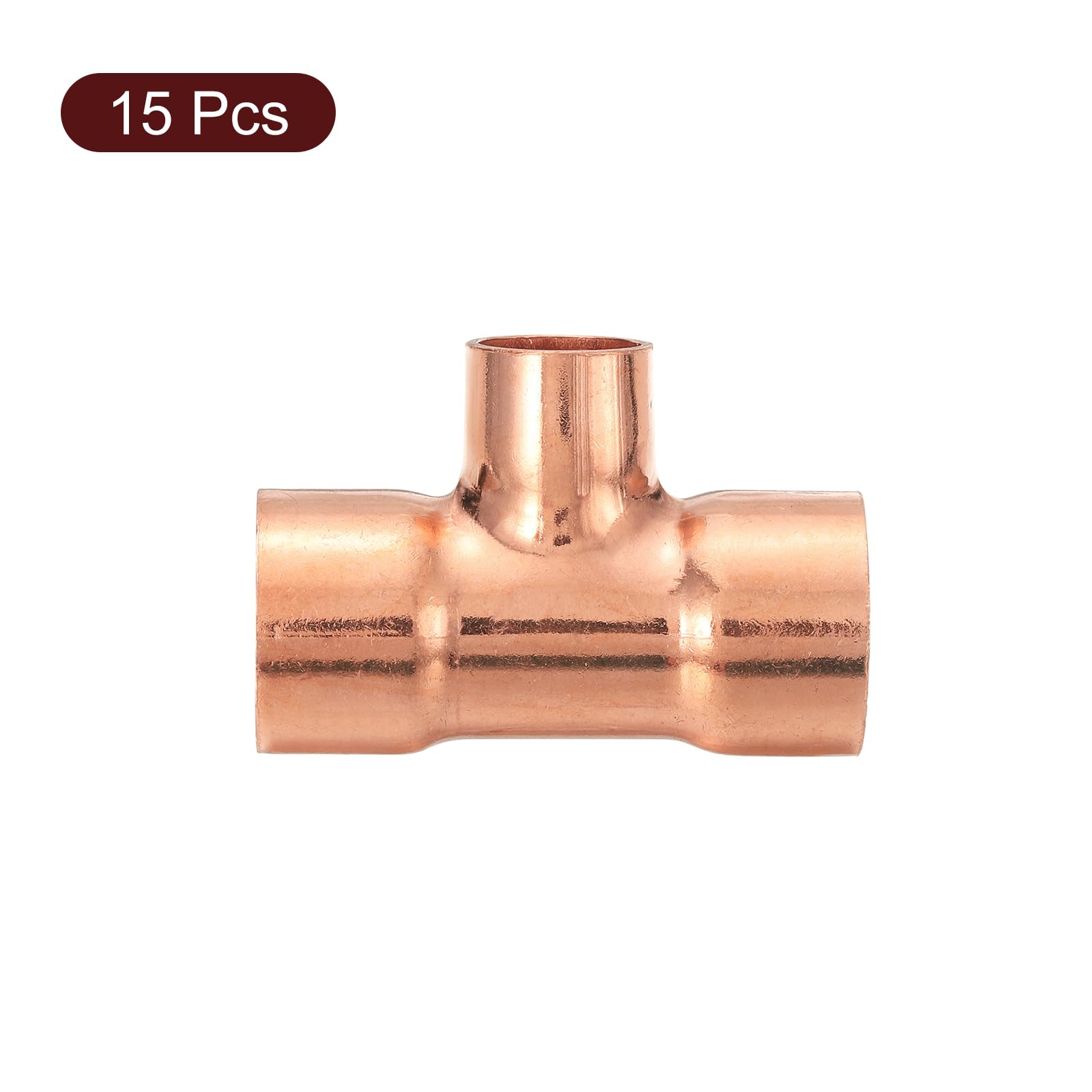 QUARKZMAN 15 Pz 3/4" x 1/2" x 3/4" Raccordi a T Riduzione Rame | per Tubi Pressione, Connettori per Idraulica Alimentazione e Refrigerazione