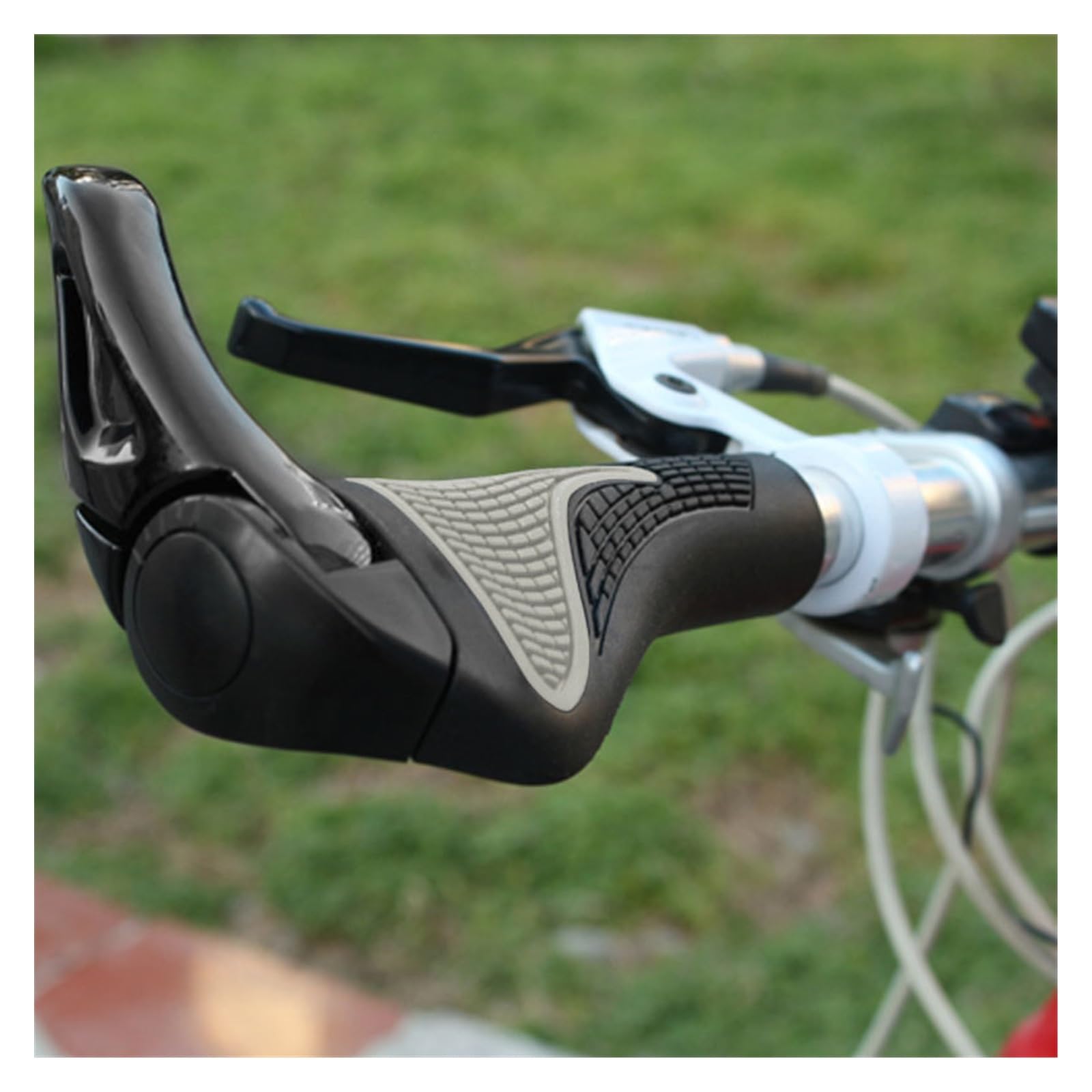 Uchwyty do uchwytów rowerowych Kolarstwo Górskie Chwyty Rowerowe/rowerowe Chwyty Na Kierownicę Końcówka Chwytu LOCK-ON Ergonomiczne Akcesoria Rowerowe Ergonomiczne uchwyty rowerowe(Black)