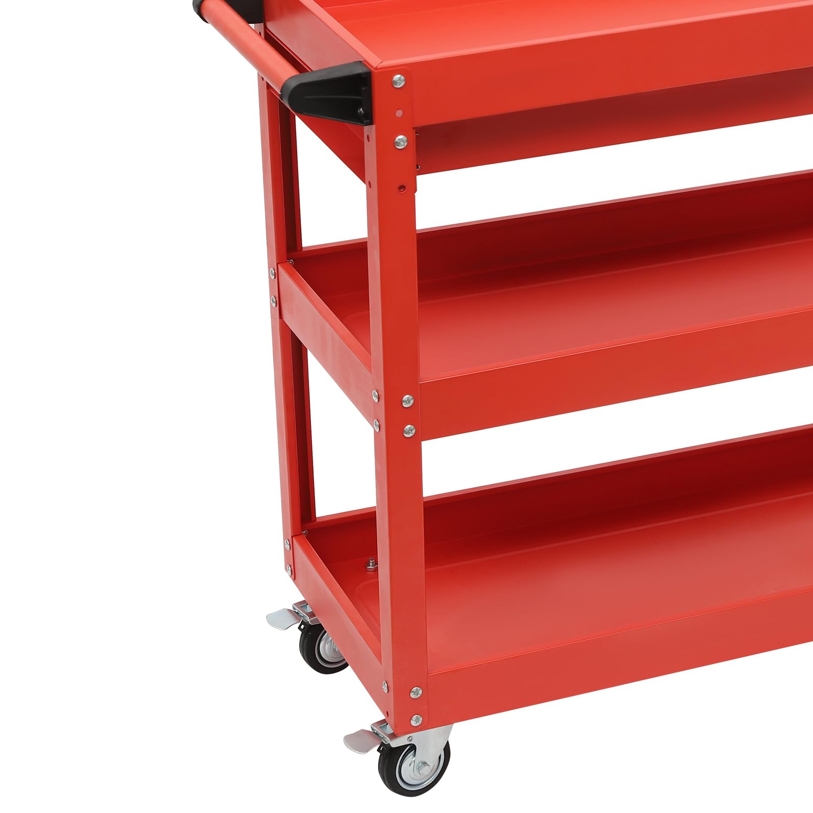 Carrello portautensili, carrello con 3 ripiani, cassetto chiudibile, 76,3 x 35,3 x 83,5 cm, organizer per attrezzi, carrello per magazzino, garage e officina