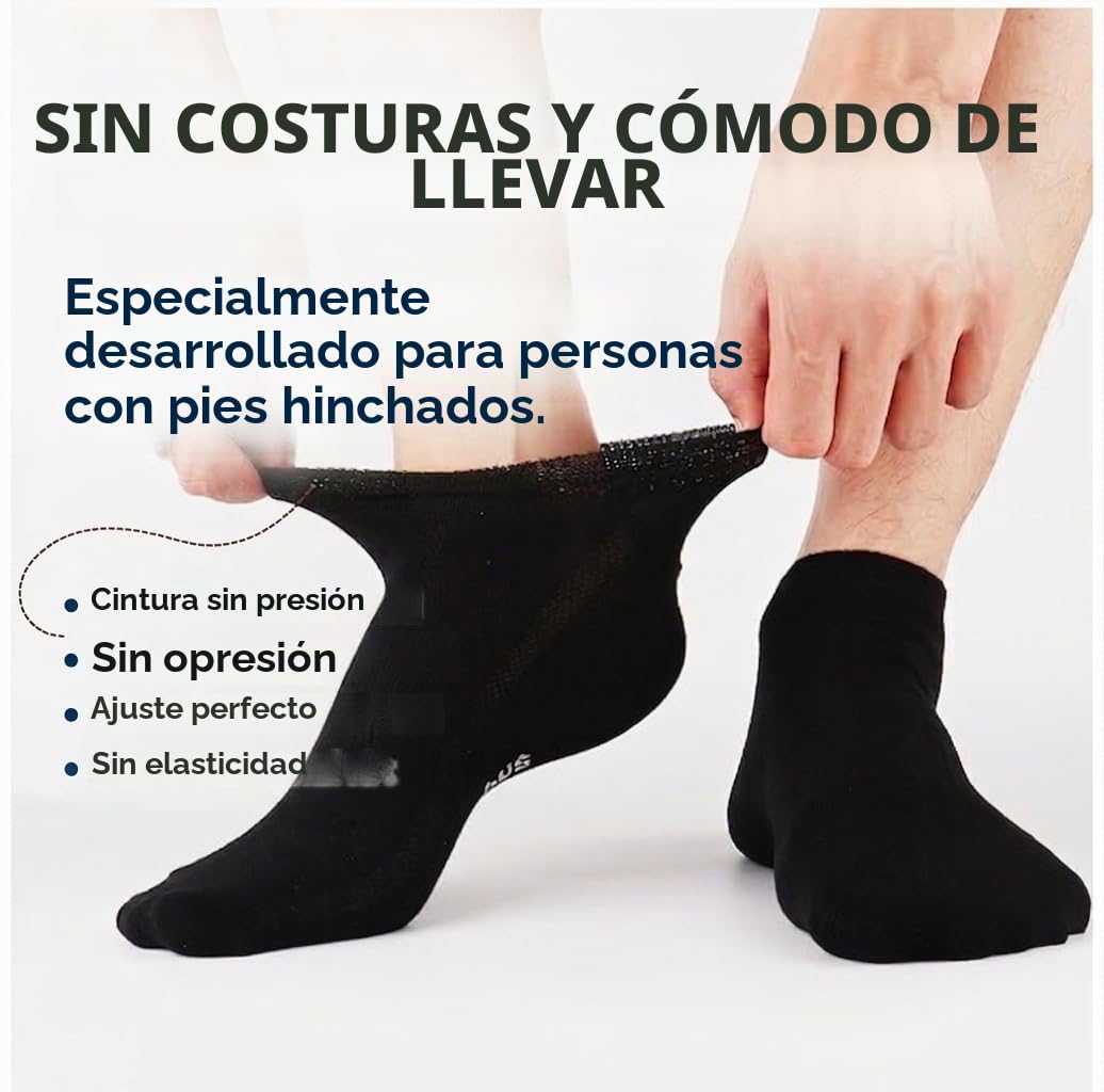 Jeasona 8 Pares Calcetines Bambu Hombre 39-42 Calcetines Tobilleros Hombre Negro para Diabeticos Antisudor Transpirables Finos sin Goma Meias Homem Verano