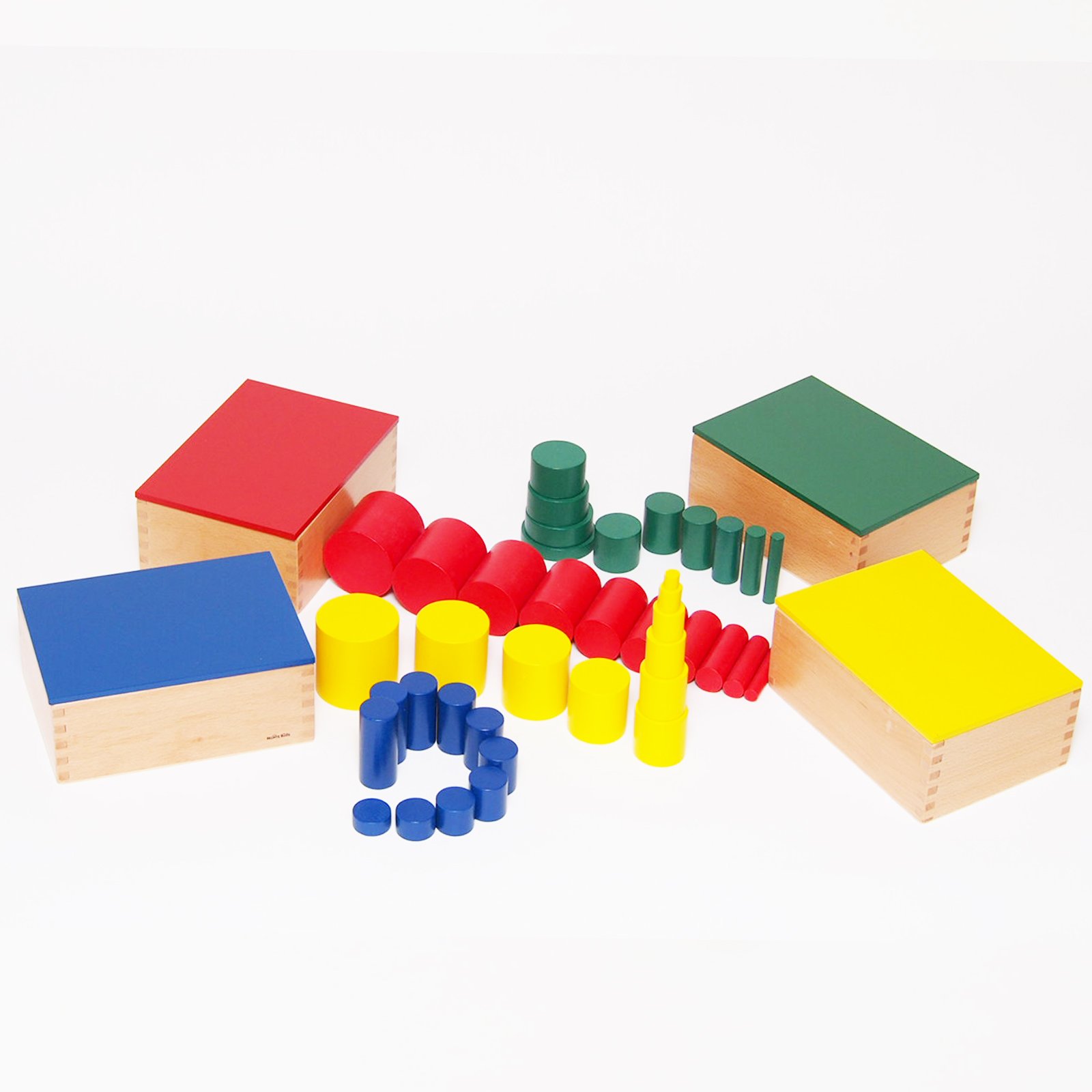 Amazon | 【MONTE Kids】モンテッソーリ教具 - 色つき円柱（4色セット 