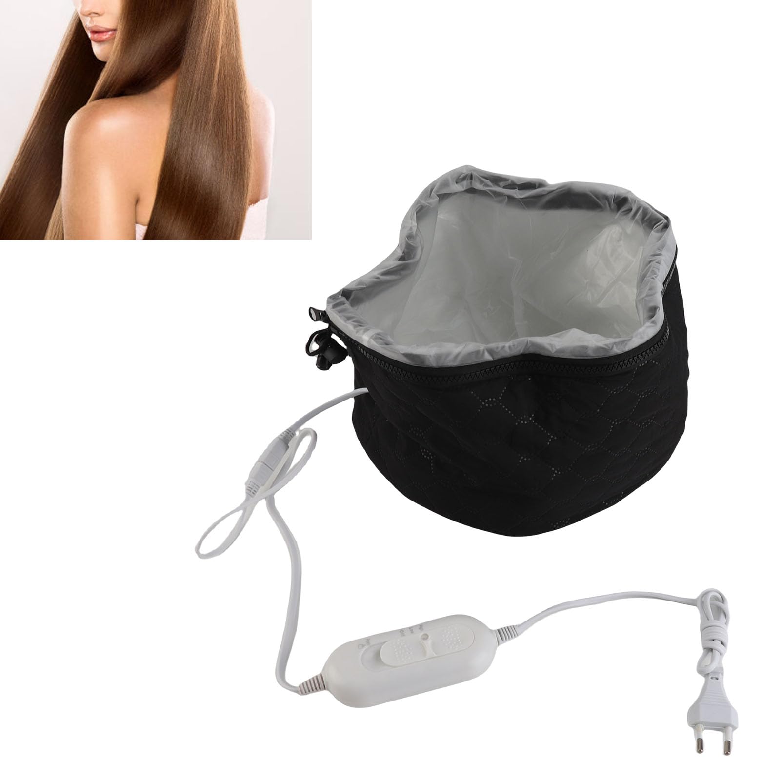Czapka termiczna, regulowana czapka do pielęgnacji włosów, elektryczna czapka termiczna 220 V z 3 trybami regulacji temperatury do domowego spa dla włosów, głęboka odżywka