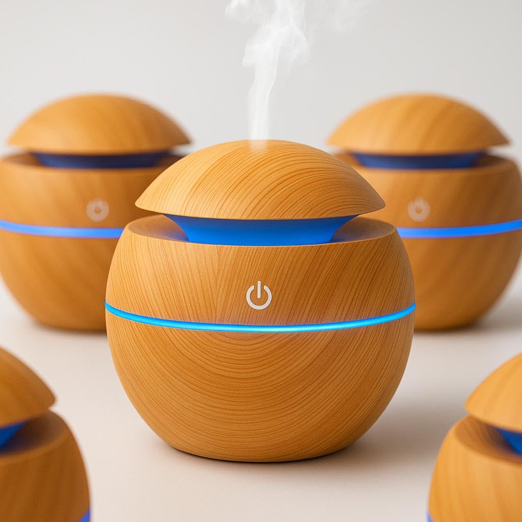 Super fitwell Wooden humidifier Automatic Spray Humidifier Sanitizer Air freshener Portable Room Air Purifier (Brown)-image-17