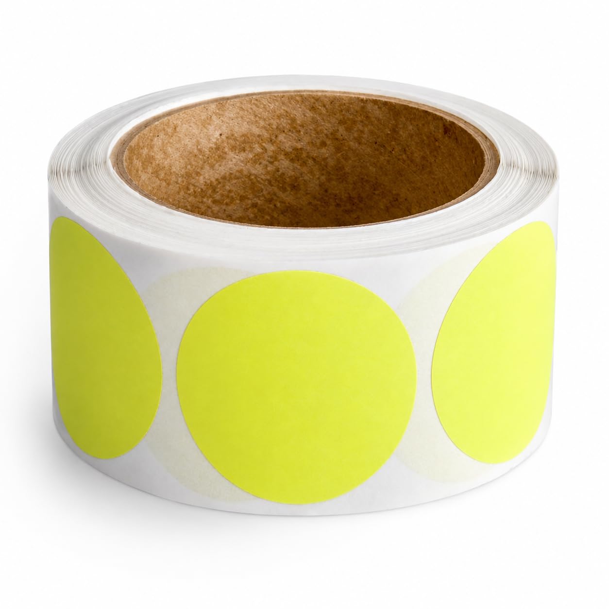 Round Inventory Labels by Glownary – 3 X 1.25 Inches, Paper, Yellow, Pack of 130, Model 323circl2013