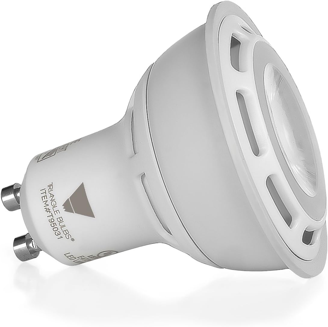 Triangle Bulbs (6-Pack LED 6-Watt Dimmable GU10 MR16 38° High Power 50W Equivalent, Warm White Light Bulbs - 6 Pack