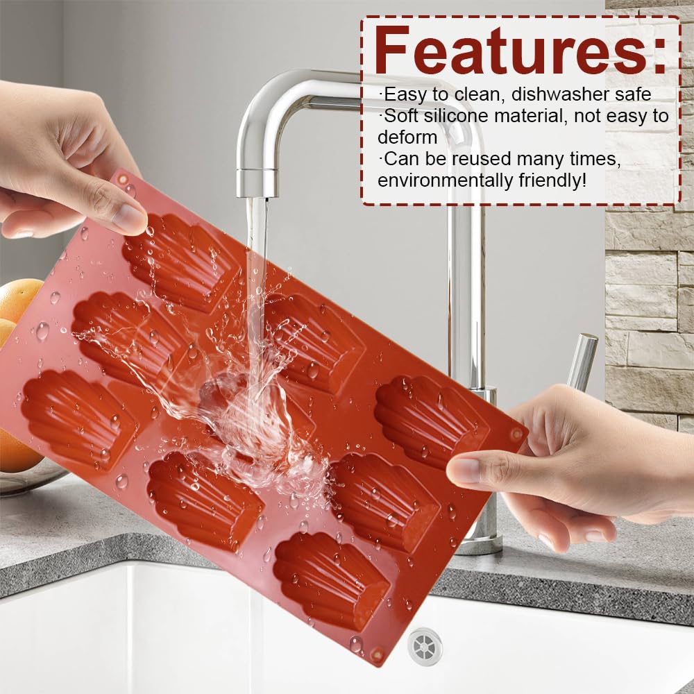 Set Di Stampi In Silicone Per Madeleines, Teglia Antiaderente Da 15 O 9 Cavità, Resistente Al Calore, Multifunzionale (fai Da Te Dolci, Cioccolato, Ghiaccio) - 3