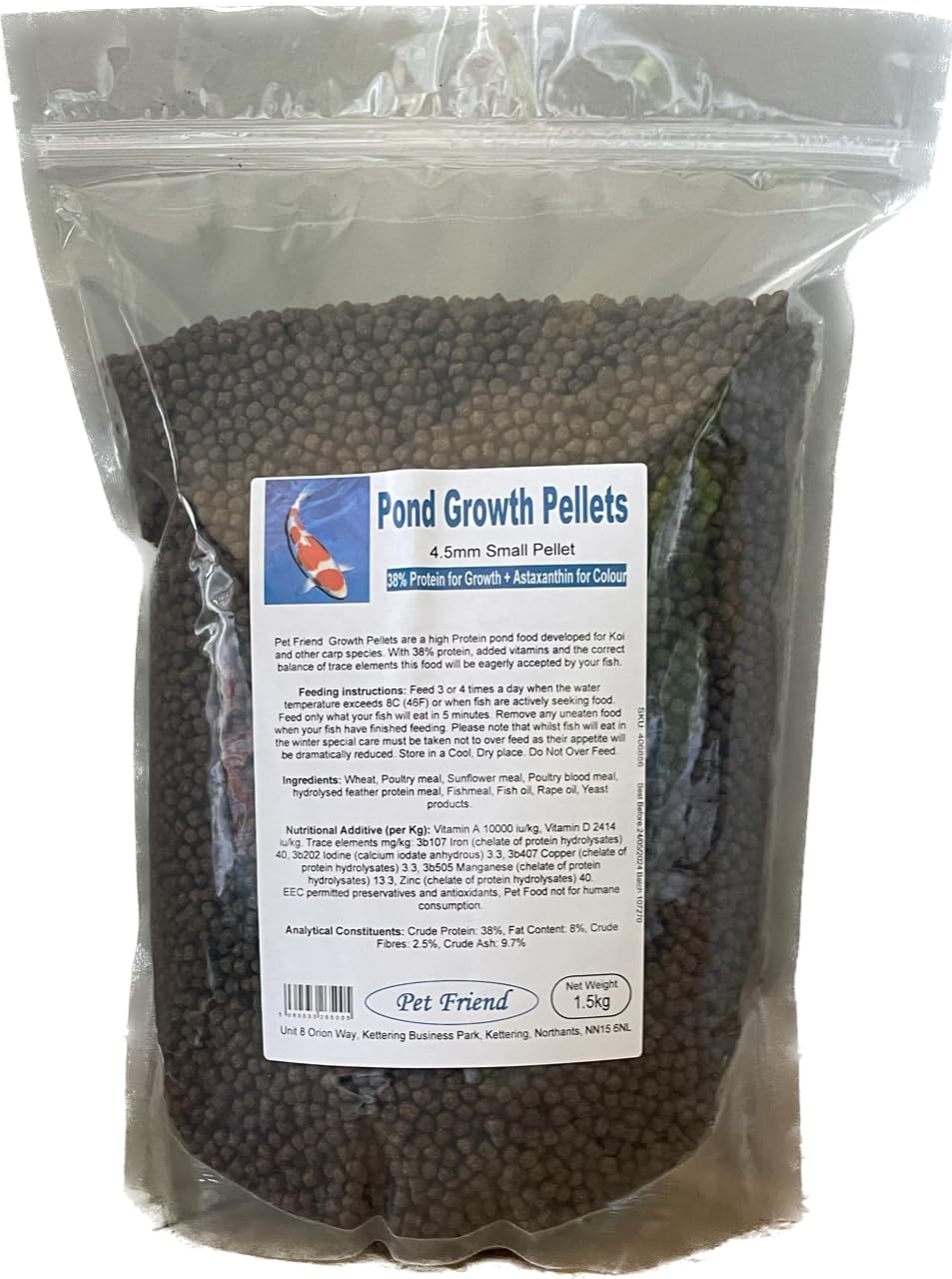 Pet Friend Growth Pellet Small 1.5kg 4.5mm