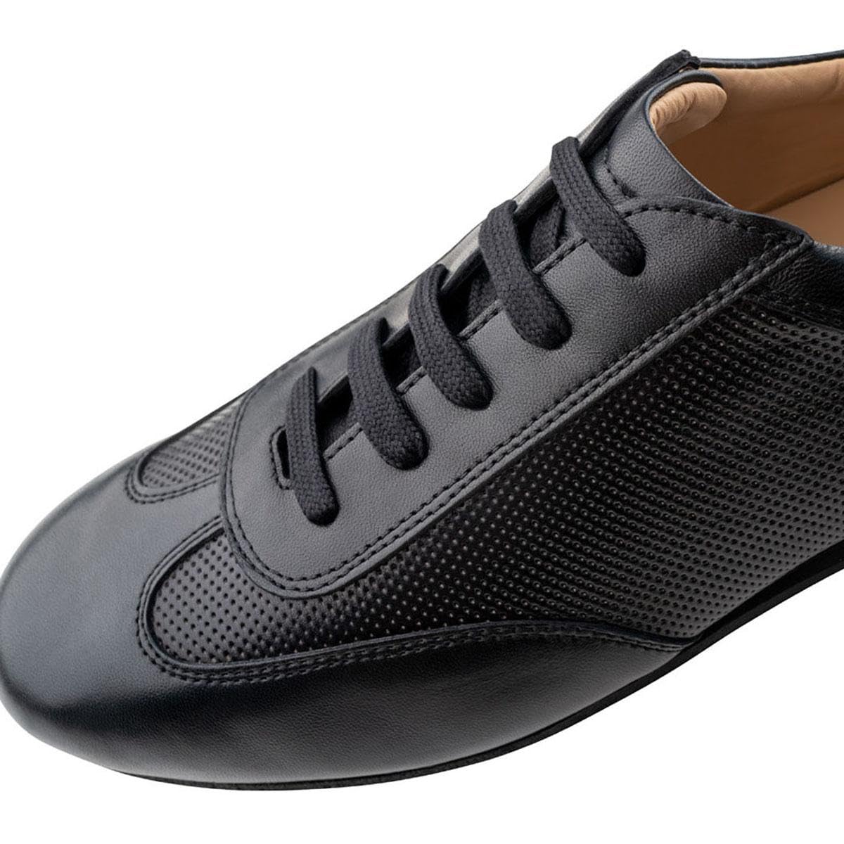 Werner Kern Herren Sneaker Tanzschuhe Positano 28062 - Leder Schwarz - 1,5 cm Keilabsatz - Rauledersohle - Made in Italy