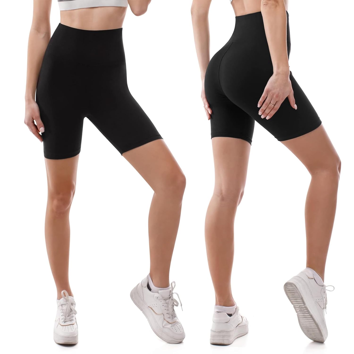 SINOPHANT High Waisted Women Biker Shorts: Buttery Soft & Tummy Control SINOPHANT High Waisted Women Biker Shorts: Buttery Soft & Tummy Control - Image 2