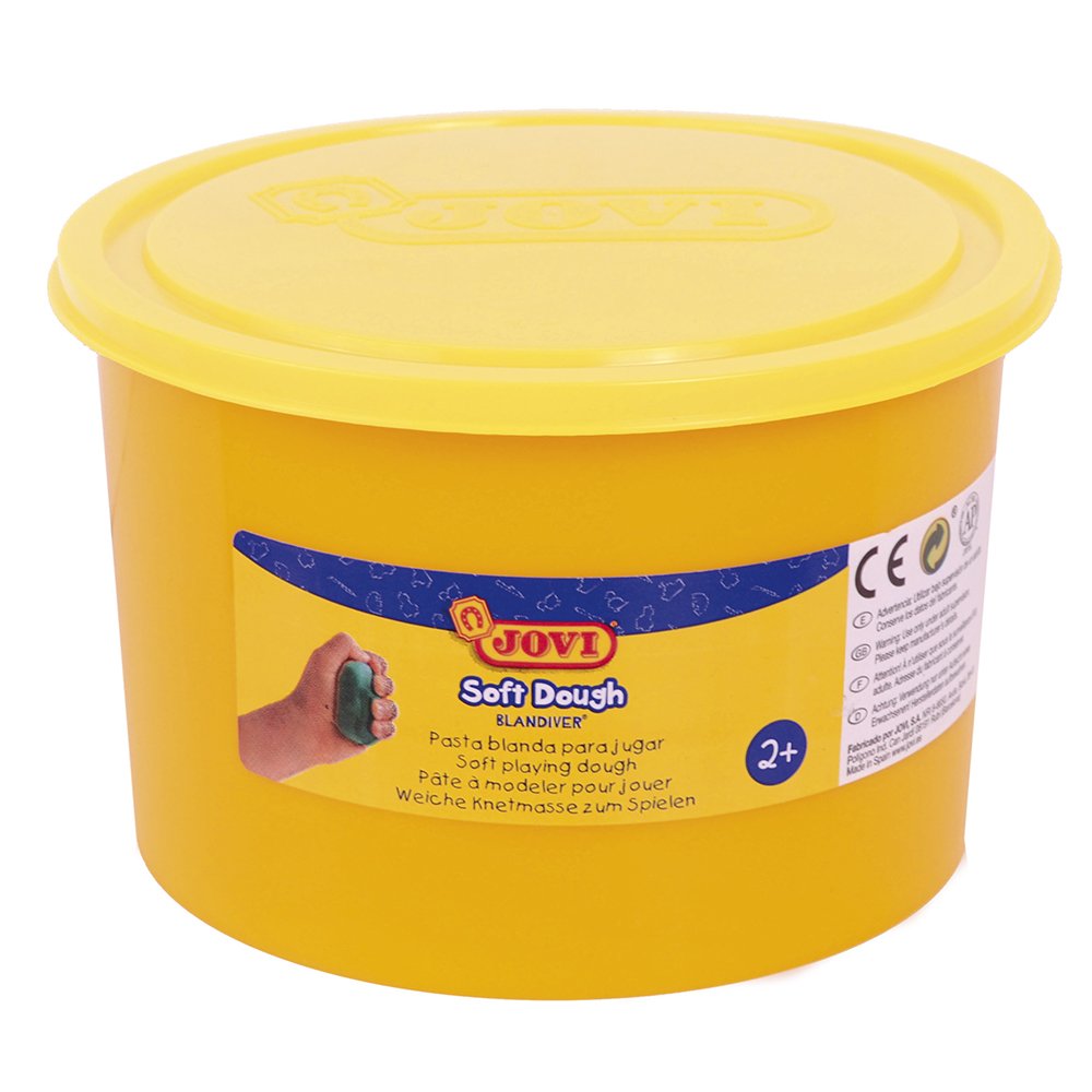 Jovi Soft Dough Blandiver, Bote de 460 g, Color Amarillo flúor (46004F)