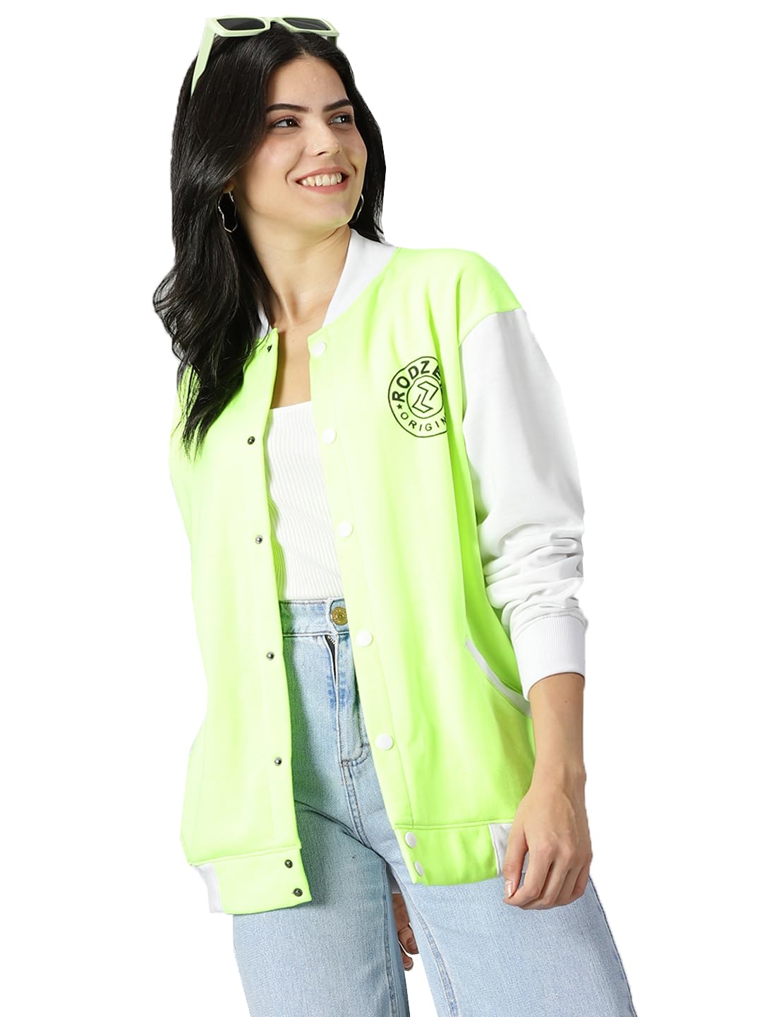 rodzen Women's Fleece Loose Fit Oversized Graphic Printed Jacket-picture-19