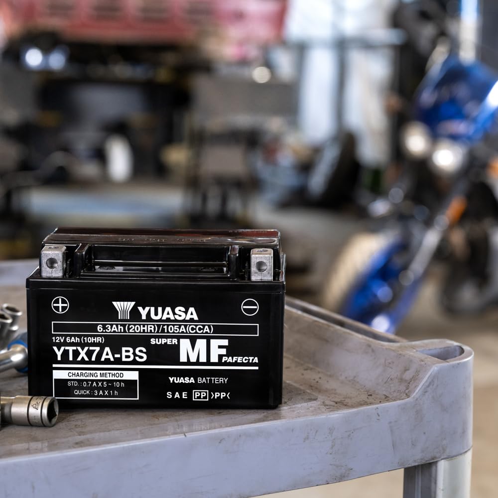 Yuasa YTX7A 12V 105 CCA Batería de moto AGM VRLA libre de mantenimiento