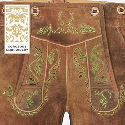 Image of BAVARIA TRACHTEN Men's Kneebound Lederhosen German Oktoberfest Knee Length
