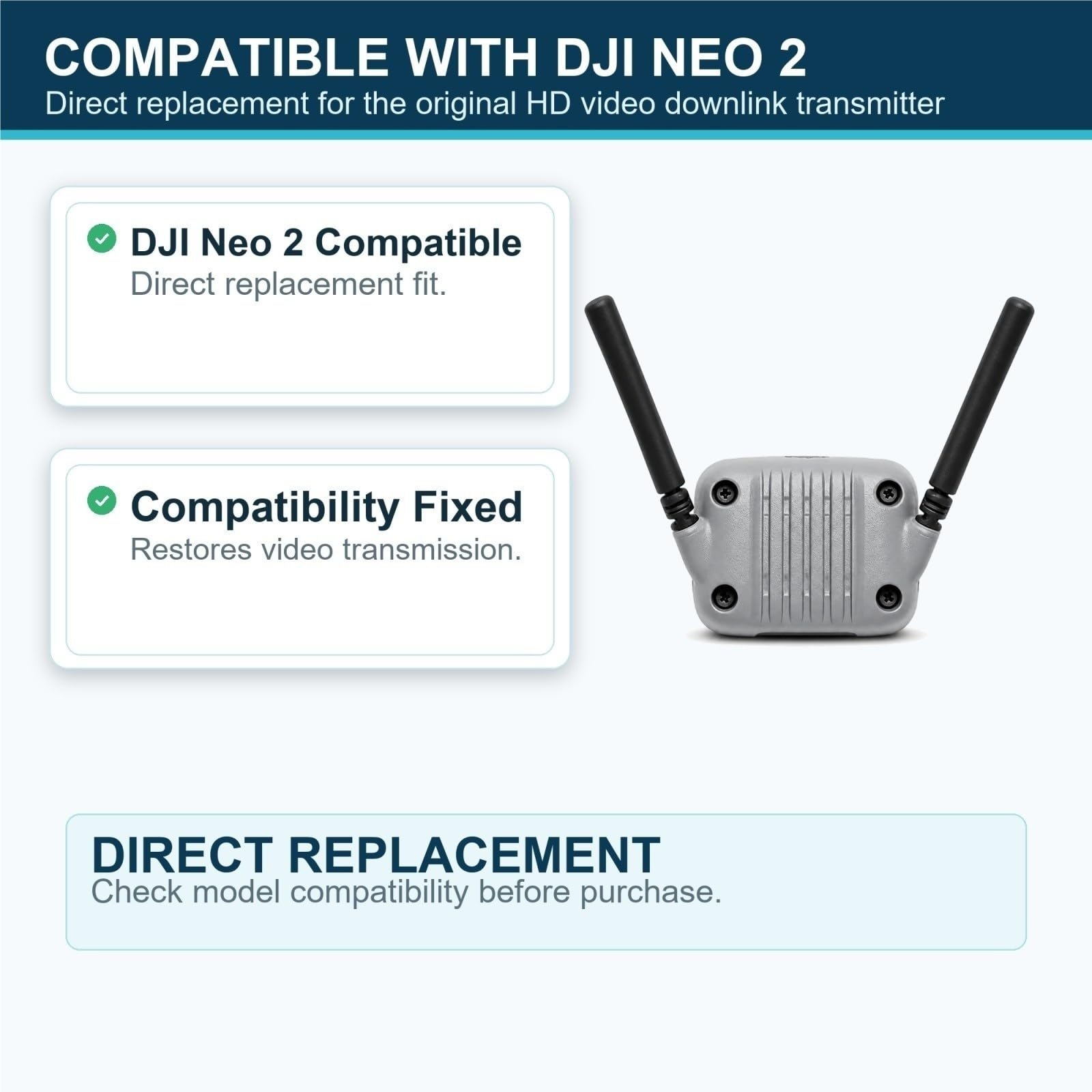 Kompatibel mit DJI Neo 2 Original-Digitalbildübertragungsmodul, FPV-Drohnenzubehör for HD-Video-Downlink und Live-Feed-Sender-Ersatz großer Reichweite