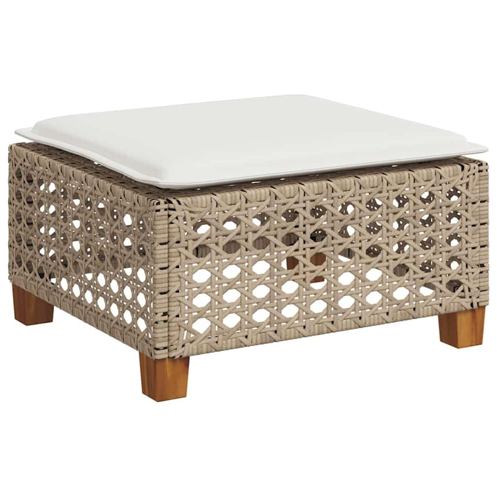Juego de muebles de jardín modulares de ratán sintético negro con fundas extraíbles, 8 piezas, incluye cojines