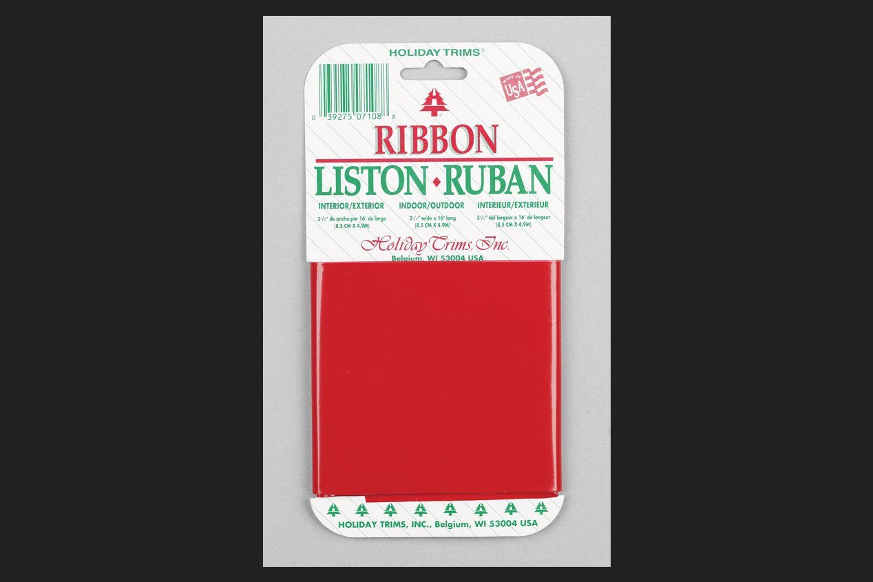 Holiday Trims 7108 Plastic Ribbon, Red, 3-1/2" X 16' (Pack of 36)