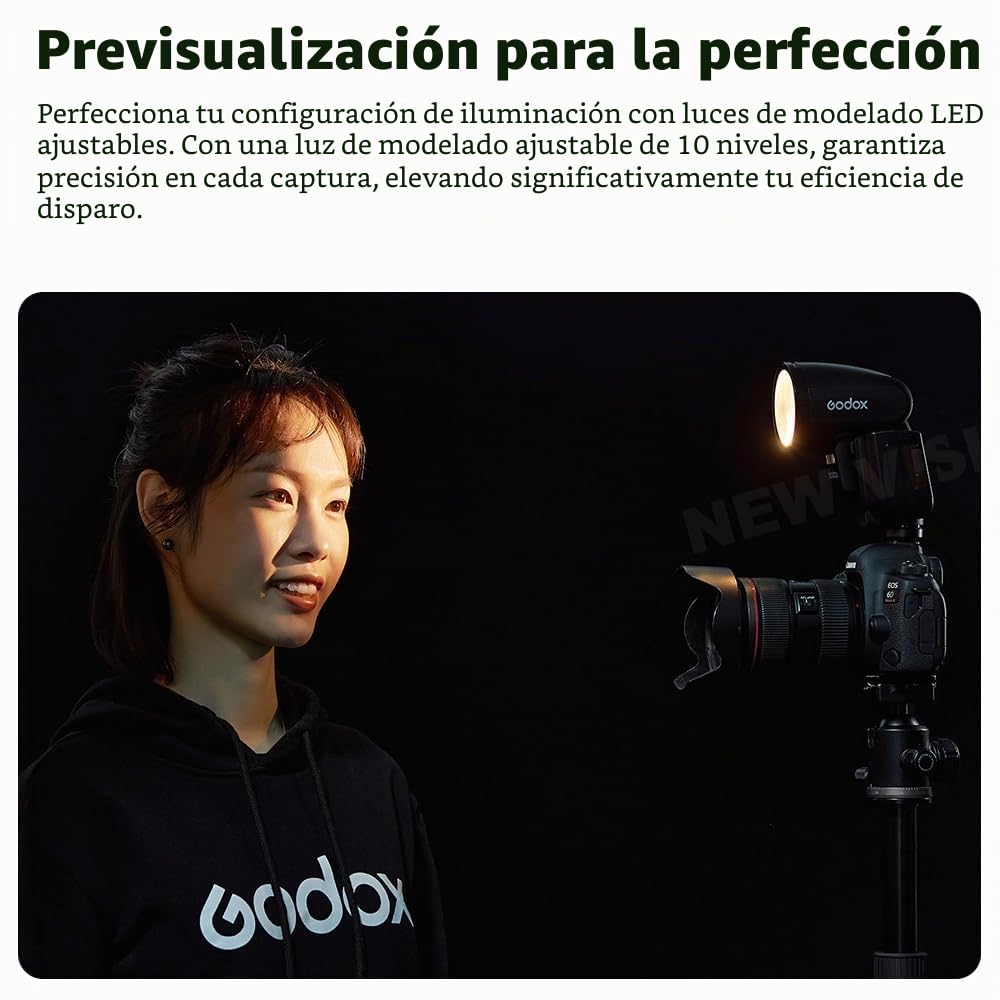 Godox V1Pro S Flash de cámara de cabeza redonda 2.4G X inalámbrico HSS 76Ws TTL Li-ion cámara de cabeza redonda Speedlight con flash externo SU-1 para Sony