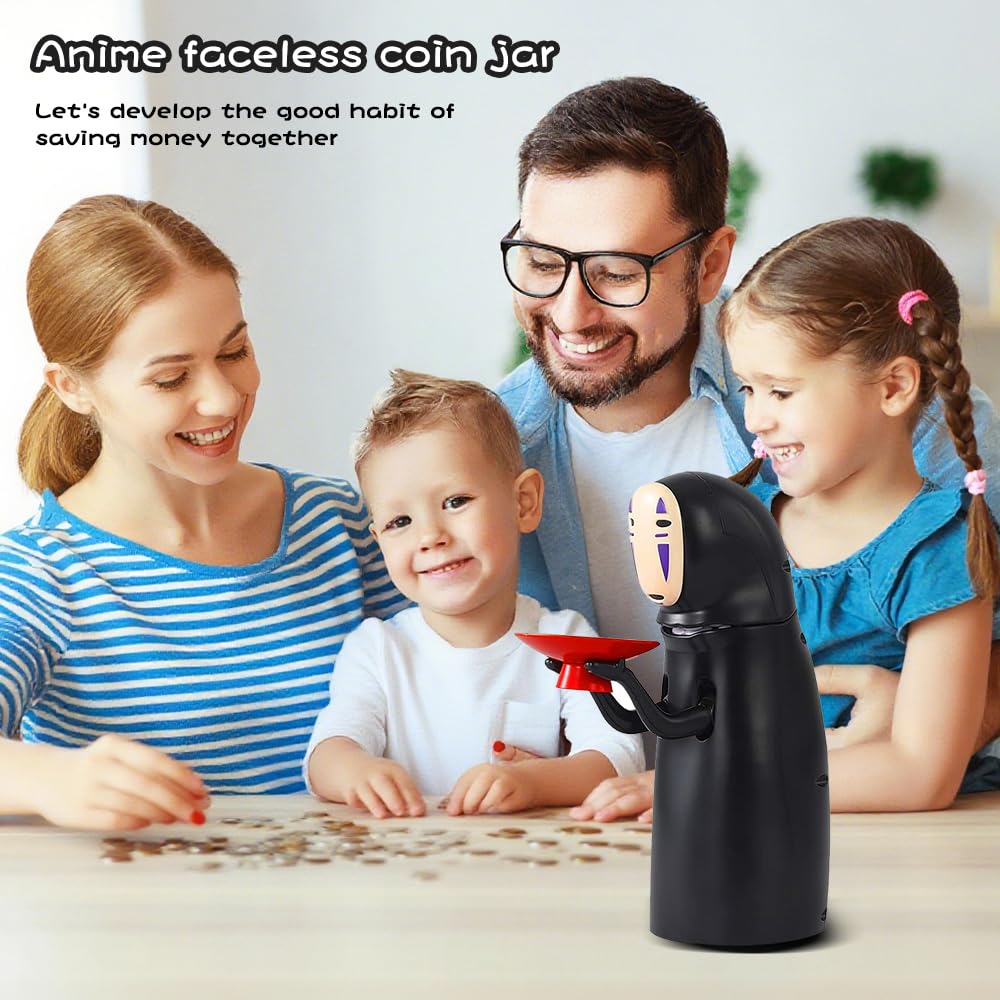 Salvadanaio per bambini Salvamaiale, Salvadanaio a forma di maiale senza volto, Salvadanaio digitale con effetti sonori, ingoio automatico di monete, salvadanaio regalo per bambini, adulti