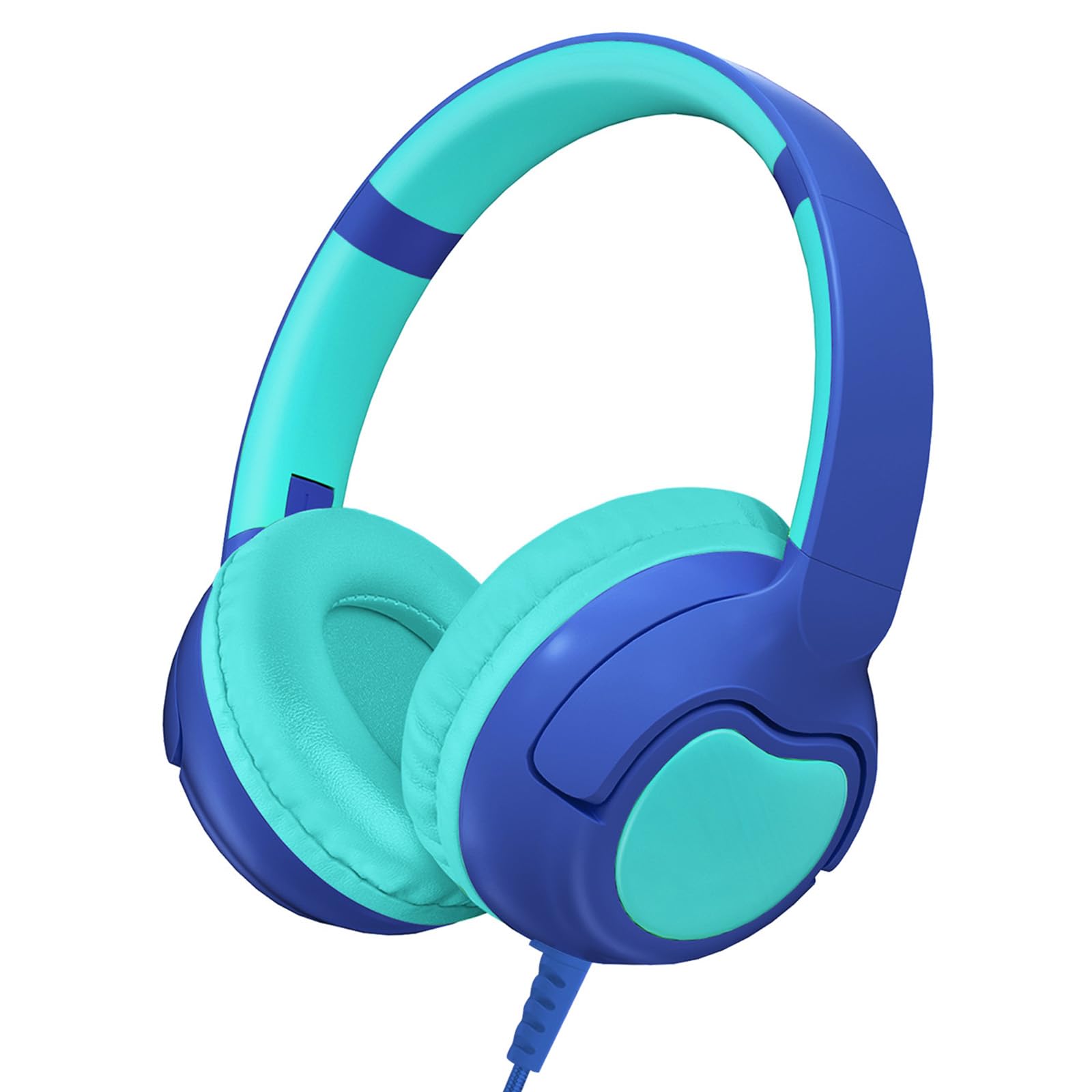 ZIHNIC Wired Kids Headphones, Safe 85dB Volume Limit for Boys & Girls, Comfortable Earpads, Foldable Design for School, Tablets, and Travel-Blue