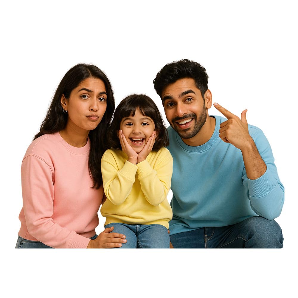 bouncy toonz Family Sweatshirts – Red Yellow RoyalBlue Outfit for Mom, Dad & Kids – Trendy Pastel Shade Pullovers for Men, Women & Children (Family-SS-Plain5)-picture-49