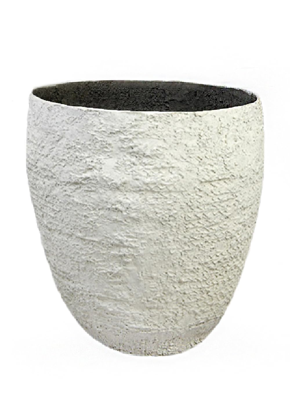 Serene Spaces Living Rustic White Stone Planter, Textured Indoor/Outdoor Plant Pot, Weather-Resistant Garden, Patio, Office, Restaurant Décor, 19"
