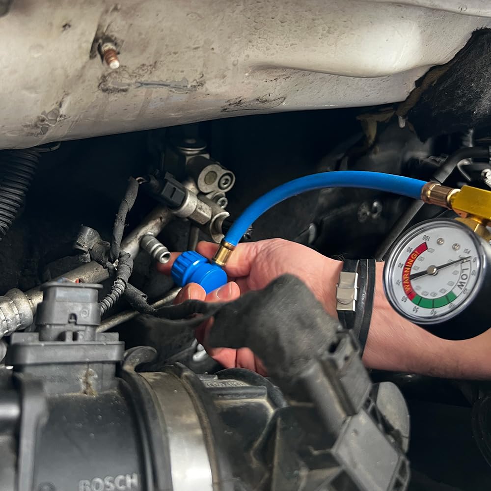 OrionMotorTech Manometro AC 3 Vie Per Ricarica Freon - Kit Diagnostico Per Refrigeranti R134A R12 R22 R502 Con Tubi 91 Cm E Custodia