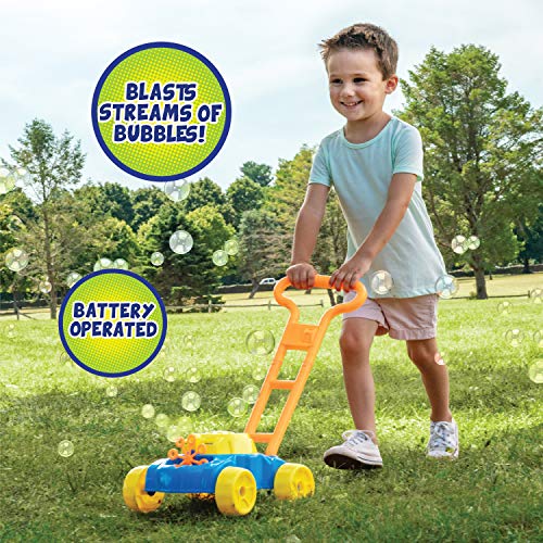 Fubbles My First Bubble Lawn Mower Machine, Includes Bubble Solution - Image 3