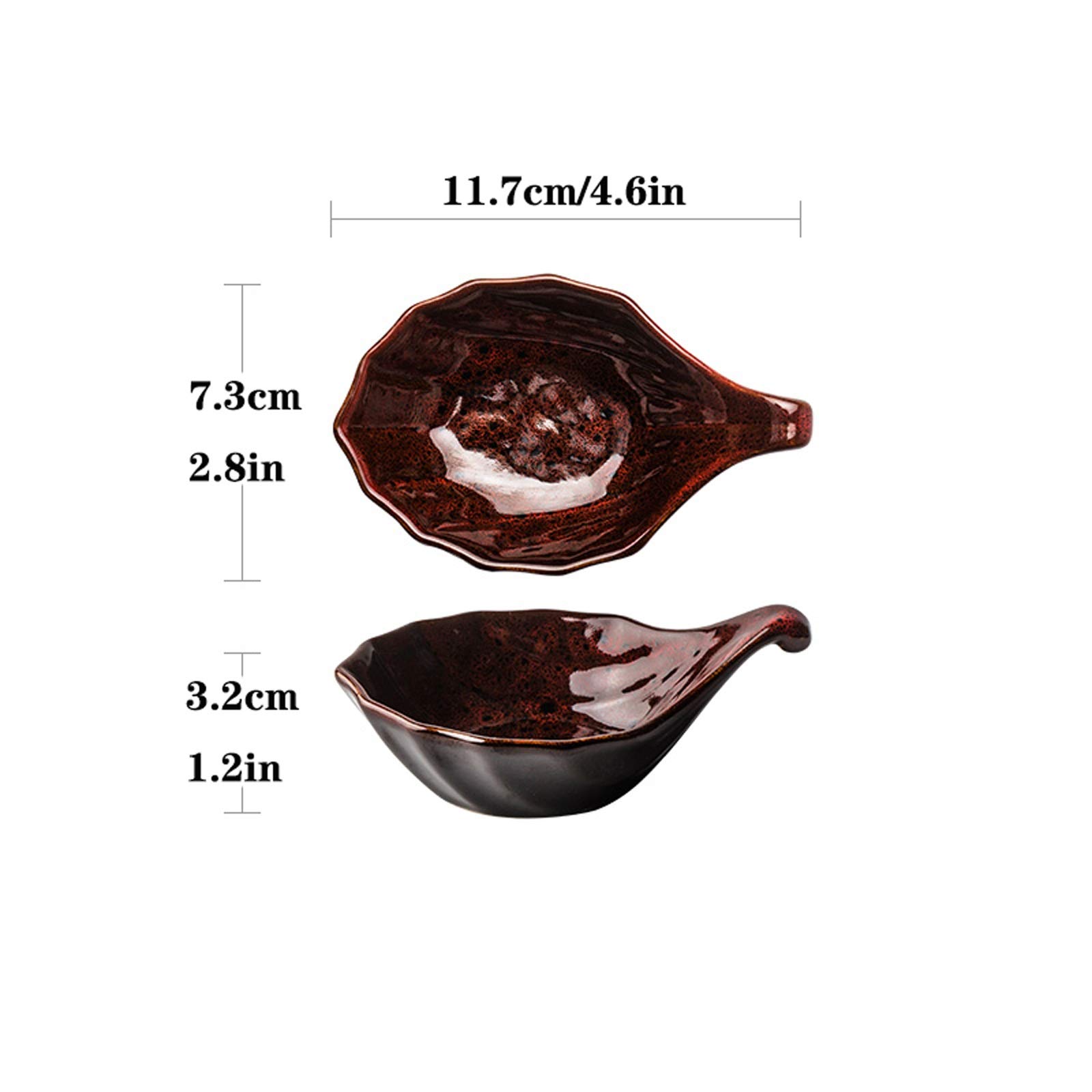 Dipschälchen Keramische Dip-Bowls Set 5 Packungen Soja-Sauce-Teller Mehrzweck-Seitenteller Schüssel Gewürzgerichte Soja-Dip-Sauce-Gerichte 4,6-Zoll-kleine Pinch-Schüsseln für die Küchenvorbereitung Sa