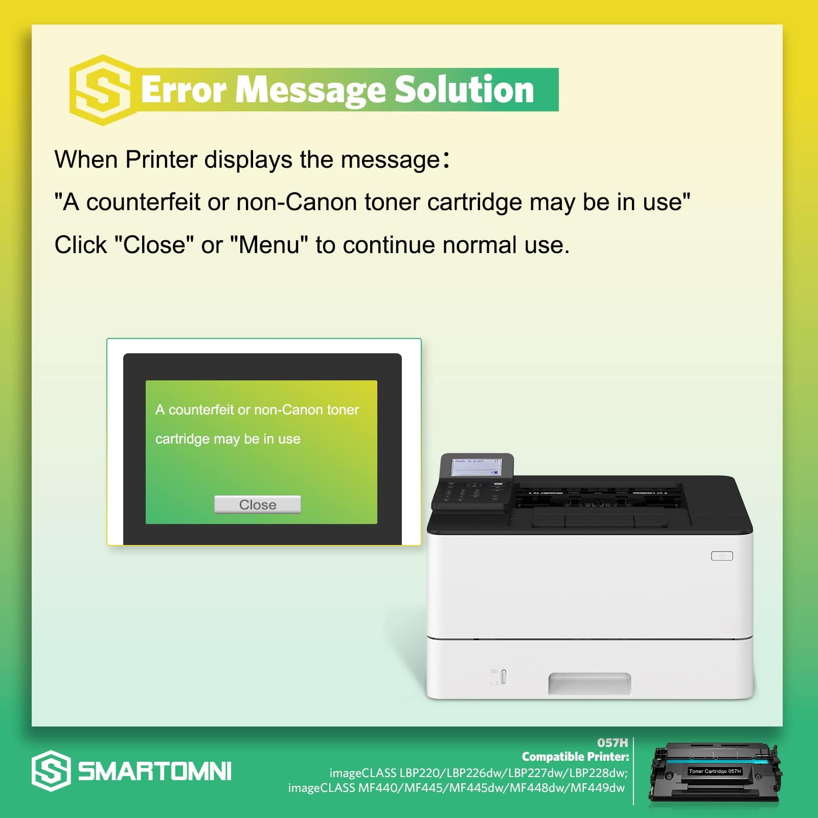 Compatible 057H Toner Cartridge Replacement for Canon 057H 057 CRG-057 Cartridge Compatible with Canon ImageCLASS MF440 MF445dw MF448dw MF449dw LBP220 LBP226dw LBP227dw LBP228dw Printer