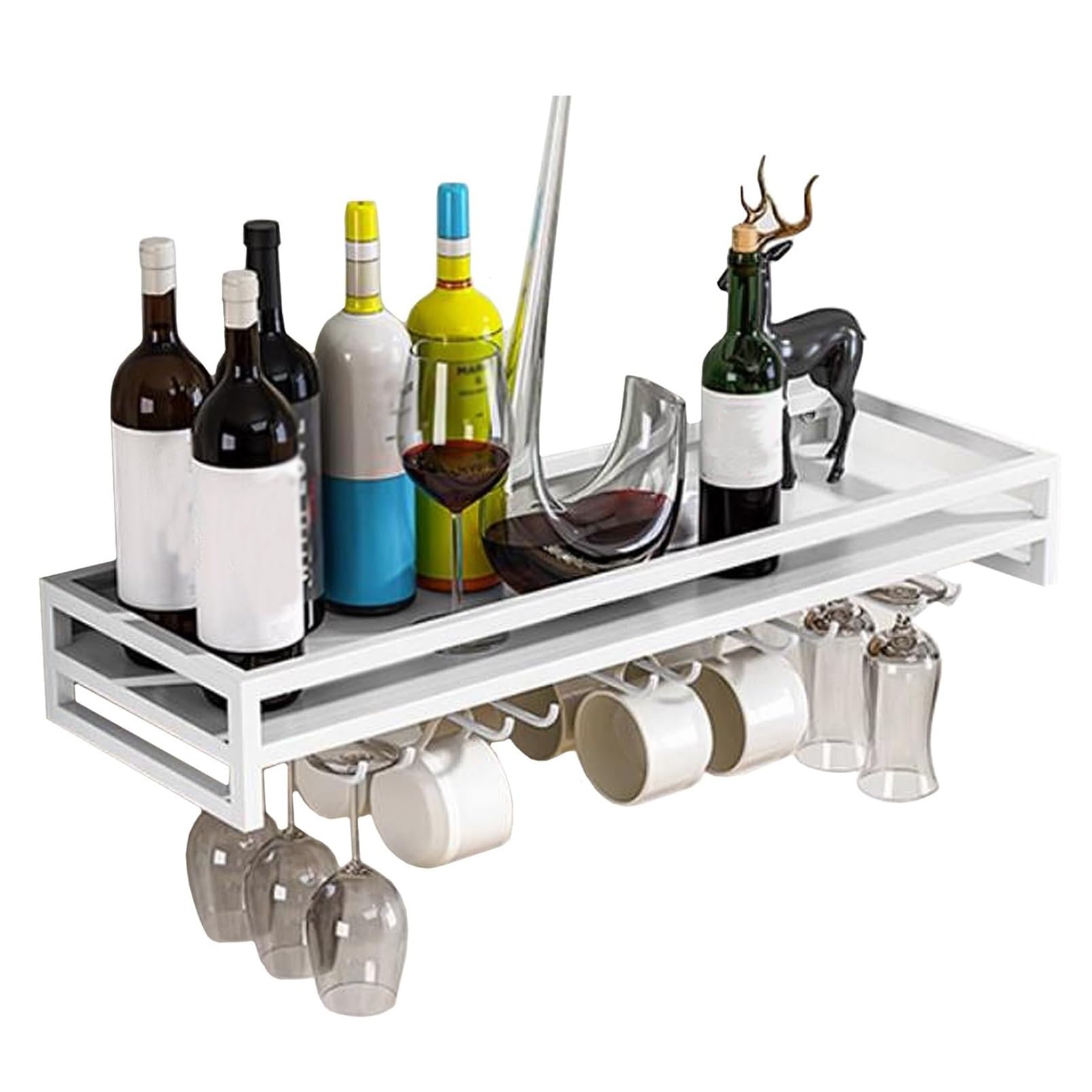 Étagères flottantes pour bouteilles et verres pour des soirées conviviales
