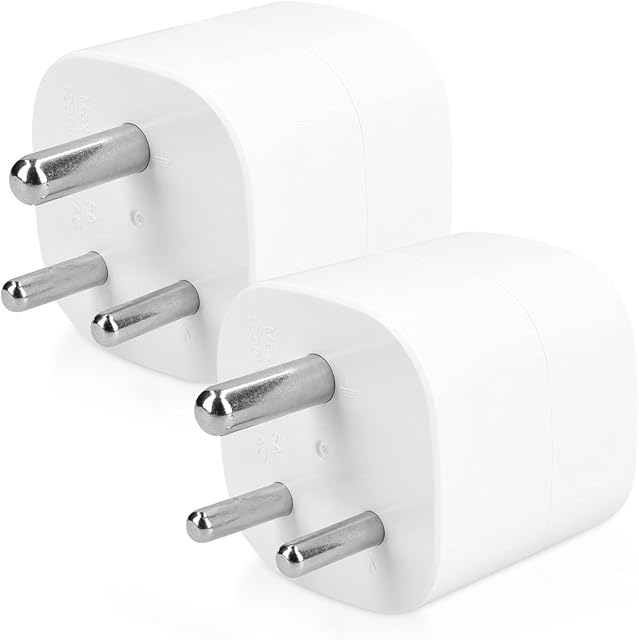 kwmobile 2X Indie Travel Adapter - Schuko Type D Compact Adapter - Kompatybilny z gniazdem Nepalu Sri Lanka Madagaskar - Biały