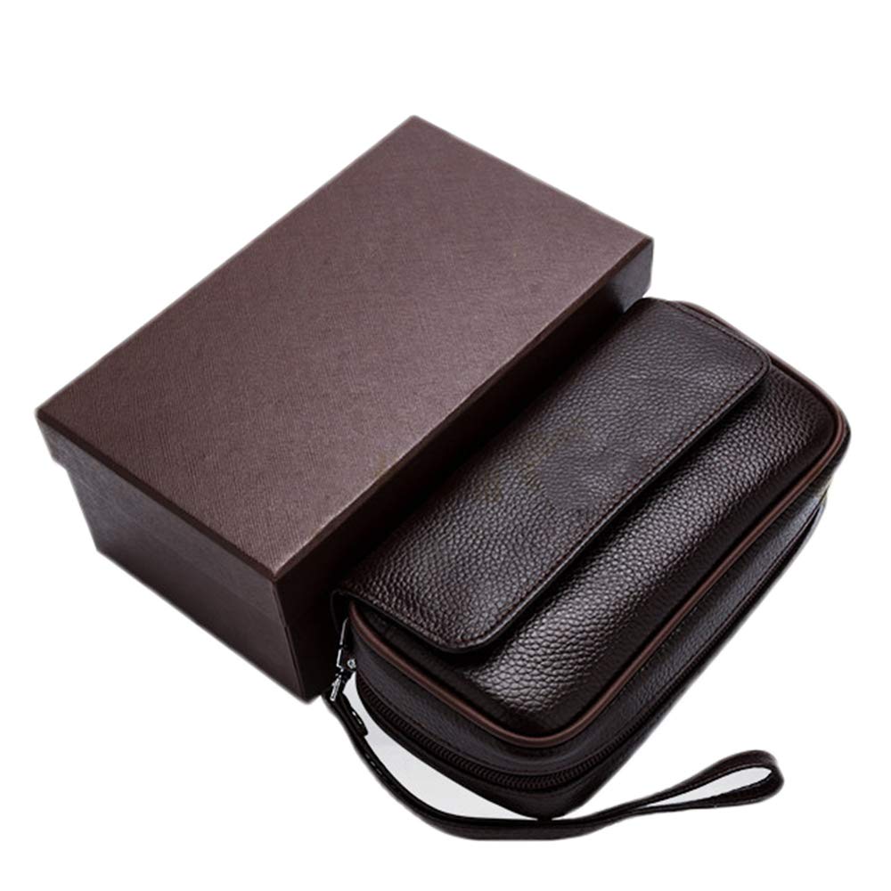 Estuche para Dos Pipas y Bolsa para Tabaco de Cuero Negro Organizada