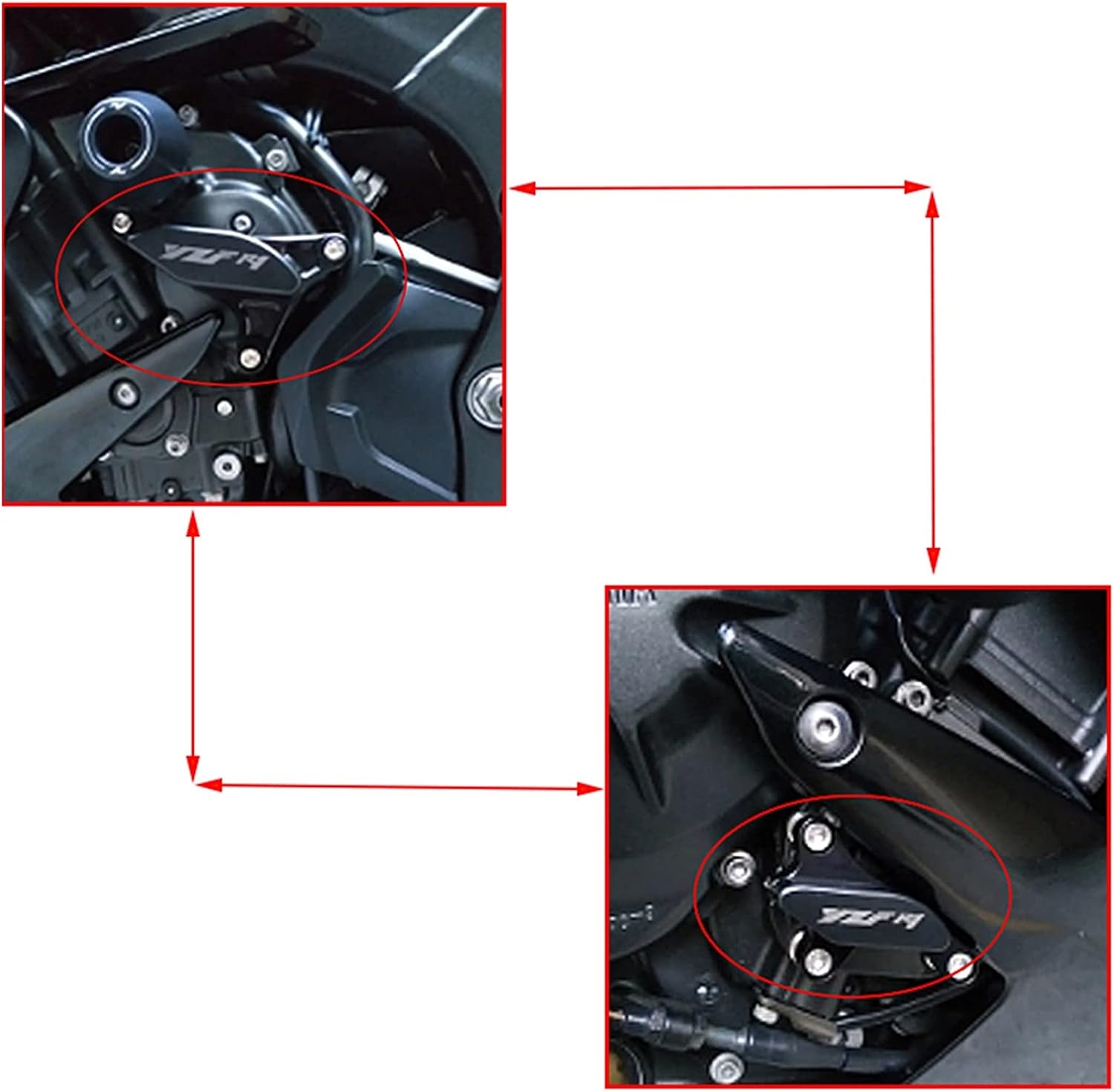 Motorcycle Frame Sliders For Yamaha YZF-R1 2007 2008 Motorcycle CNC POM Frame Slider Engine Stator Case Saver Crash Pad Fairing Side Protector Kit (Color : Red)