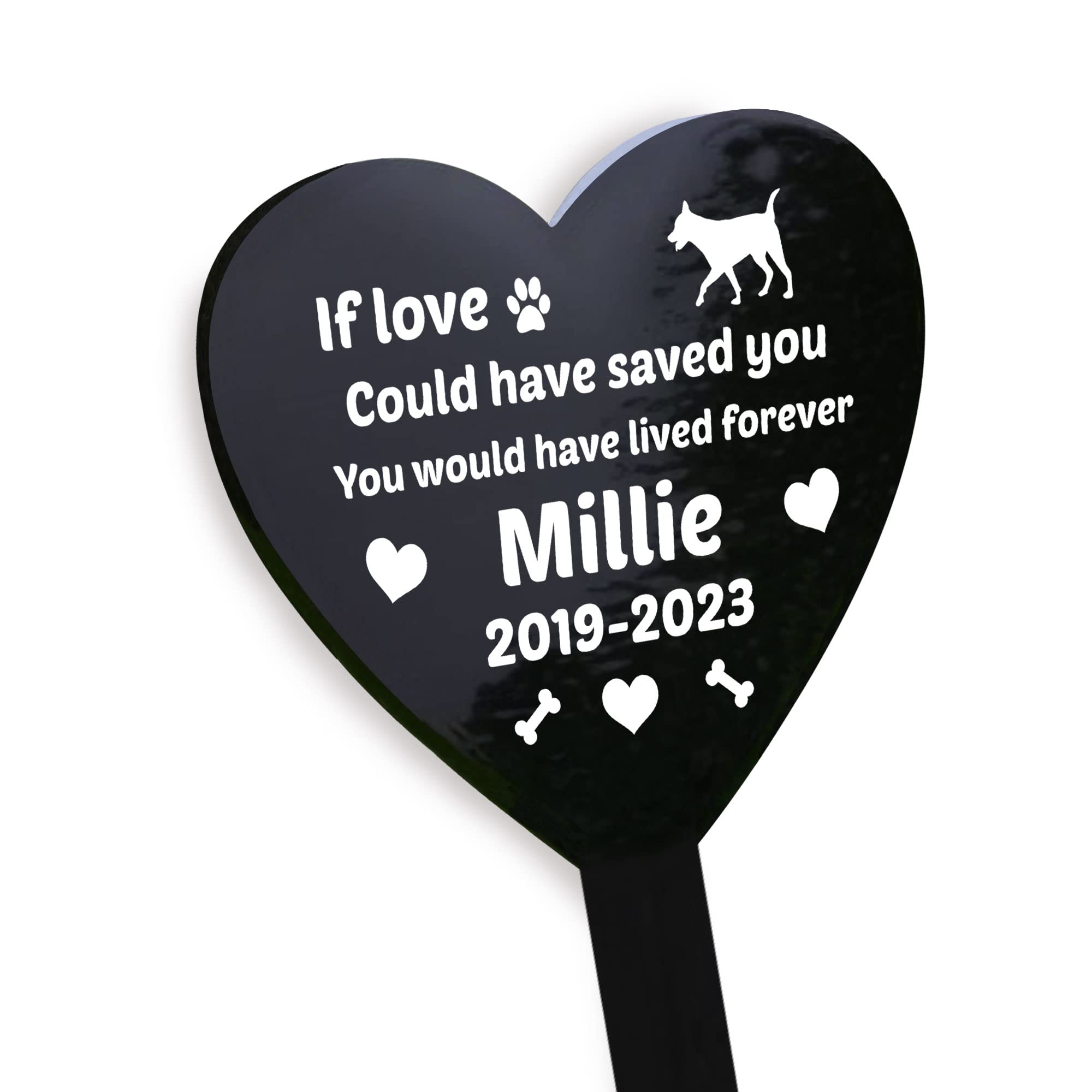RED OCEAN PERSONALISED Dog Puppy Memorial Outdoor Garden Grave Stake Pet Memorial Gifts Keepsake Memorial Garden Sign