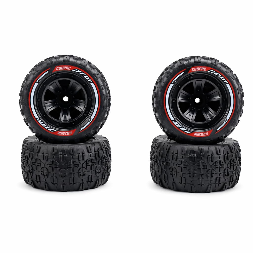 4PCS Scale Offroad Opony 12 Mm Hex RC Car Crawler Wheels Opony Ustaw Akcesoria dla Samochodu 1/14 1/16 RC (BLACK)