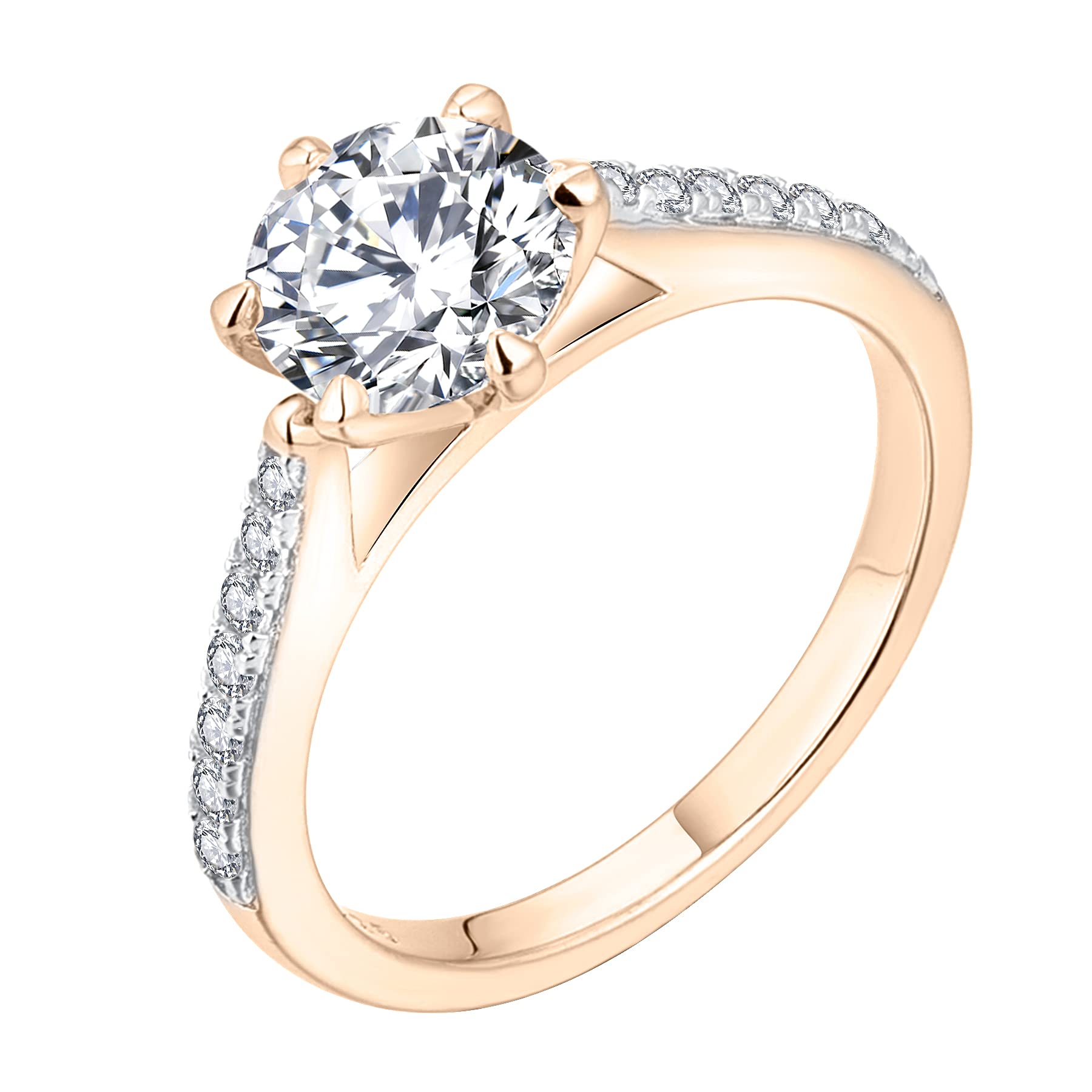 JO WISDOM Mujer Anillo Plata de Ley 925,Anillo Compromiso Boda Promesa con Circonita Cúbica 5A de 7mm, Bisutería para Mujer