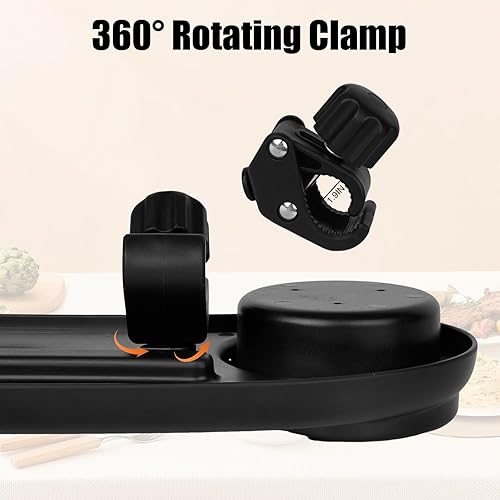 Miniatura 4 de Bandeja de aperitivos para cochecito compatible con Mockingbird, bandeja negra ajustable para cochecito con portavasos y soporte para teléfono para