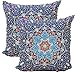 Totally Turkish Juego de 2 fundas de cojín suaves de 43 x 43 cm, inspiradas en el Mediterráneo para sillas/sofás con cremallera discreta, 2 piezas (Bodrum)