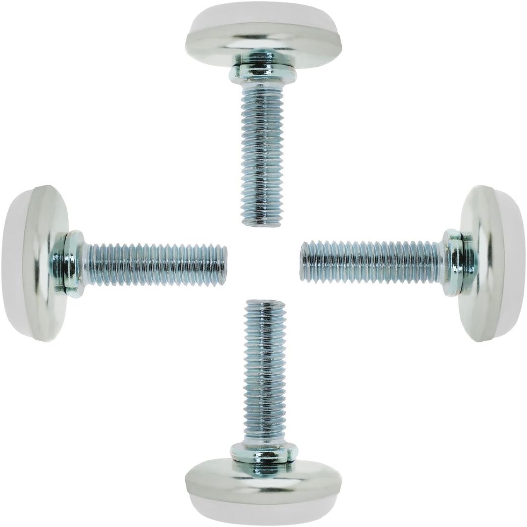 sourcingmap M8 x 25 x 30mm Screw on Furniture Glide Leveling Feet Adjustable Leveler Pad for Chair Industrial Machine Desk Leg 4pcs