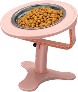 Raised Cat Bowl - 6.14 Inch Adjustable Stainless Steel Pet Feeder | Height Adjustable Tilt Bowl For Dogs, Cats, Pets With Removable Easy-Clean Design