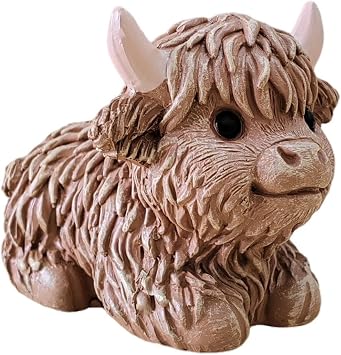 Highland Cow Statue Decor Cow Enthusiast Gift Shelf Table Tray Living Room Bedroom Home Farmhouse Decoration Figurine Resin Brown