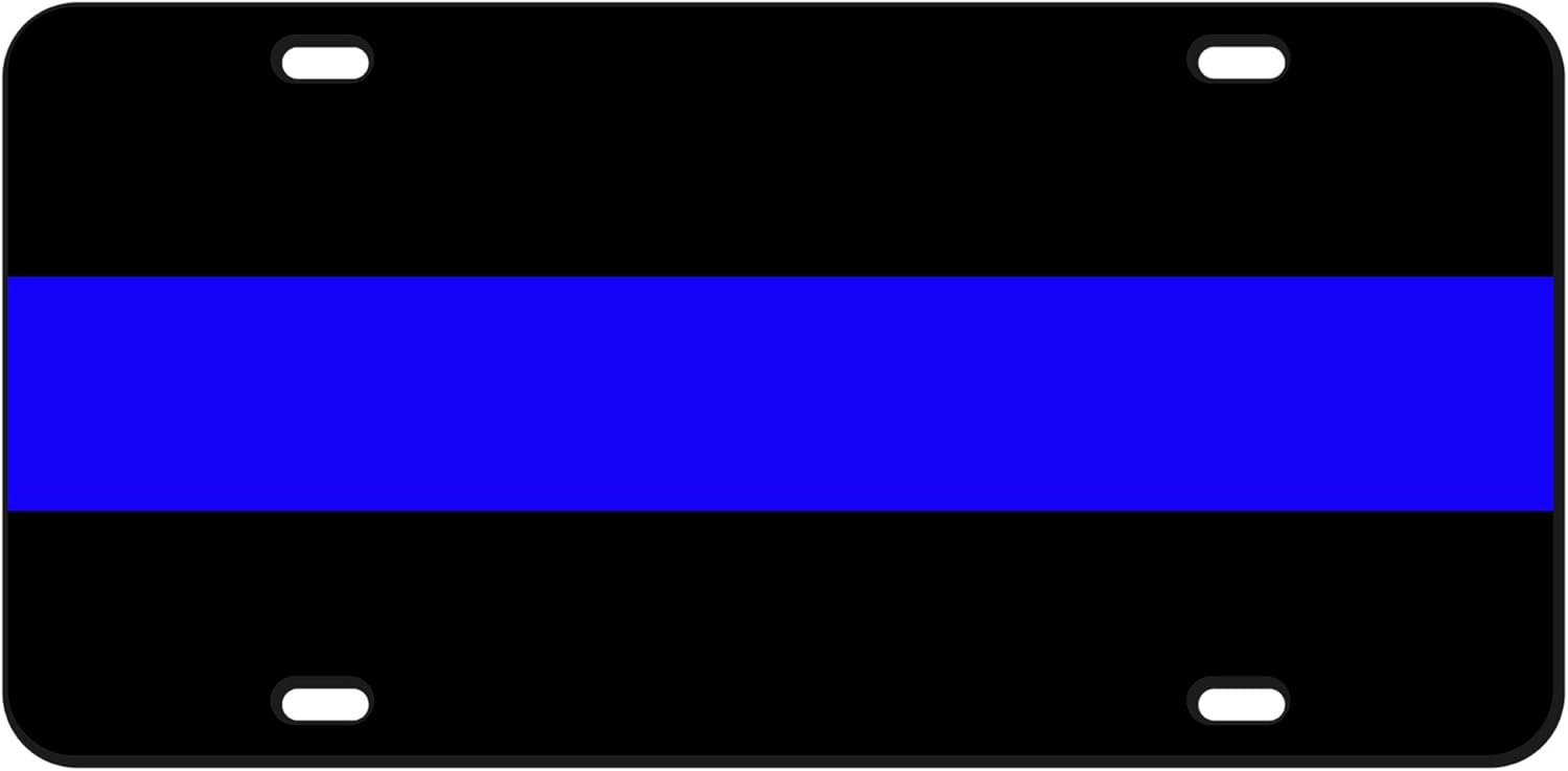 2-D Heavy Duty Reflective Thin Blue Line License Plate